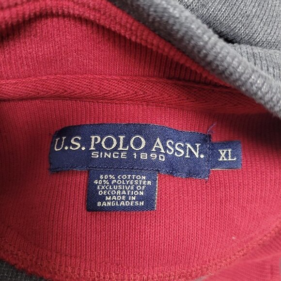 U.S. Polo Assn Mens Quater Zip Long Sleeve Sweater Size XL Gray - Picture 5 of 6